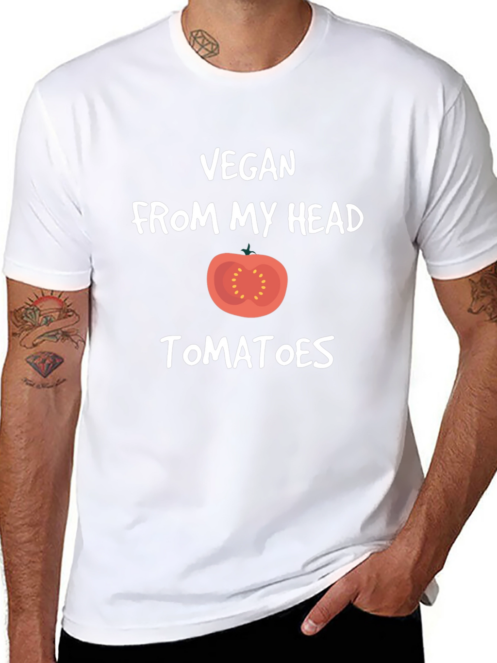 Vegan From My Head Tomatoes Black T-Shirt