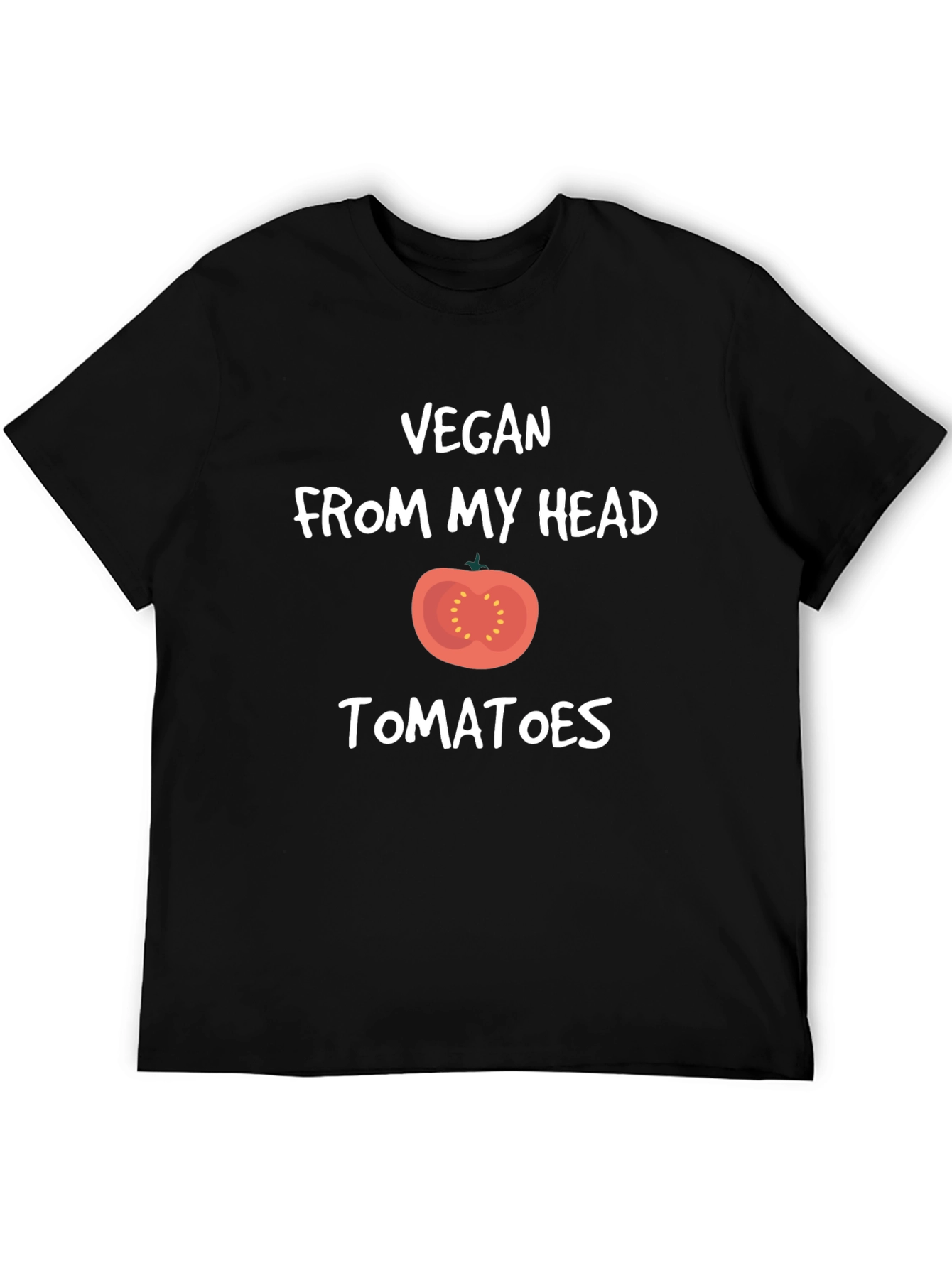 Vegan From My Head Tomatoes Black T-Shirt