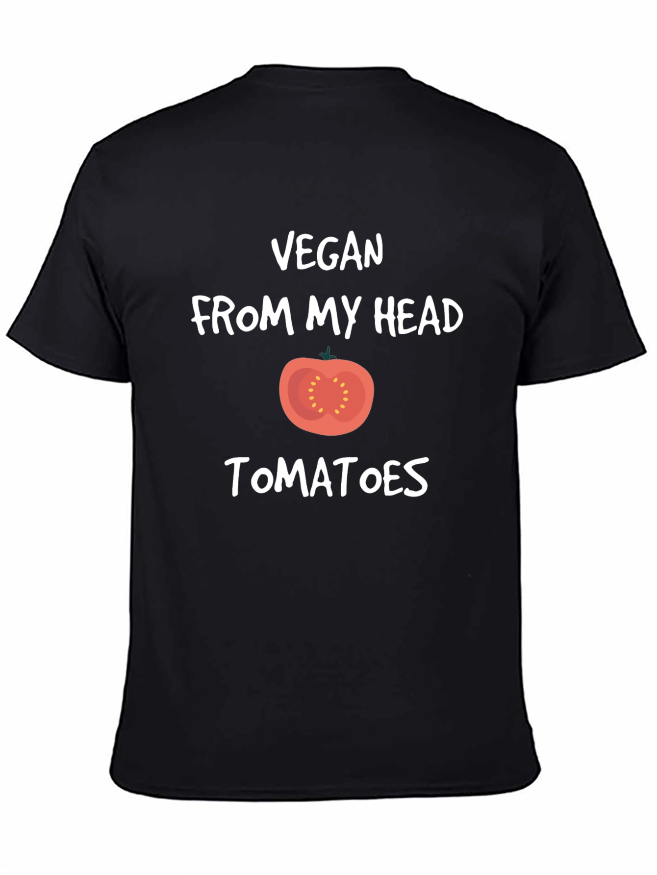 Vegan From My Head Tomatoes Black T-Shirt
