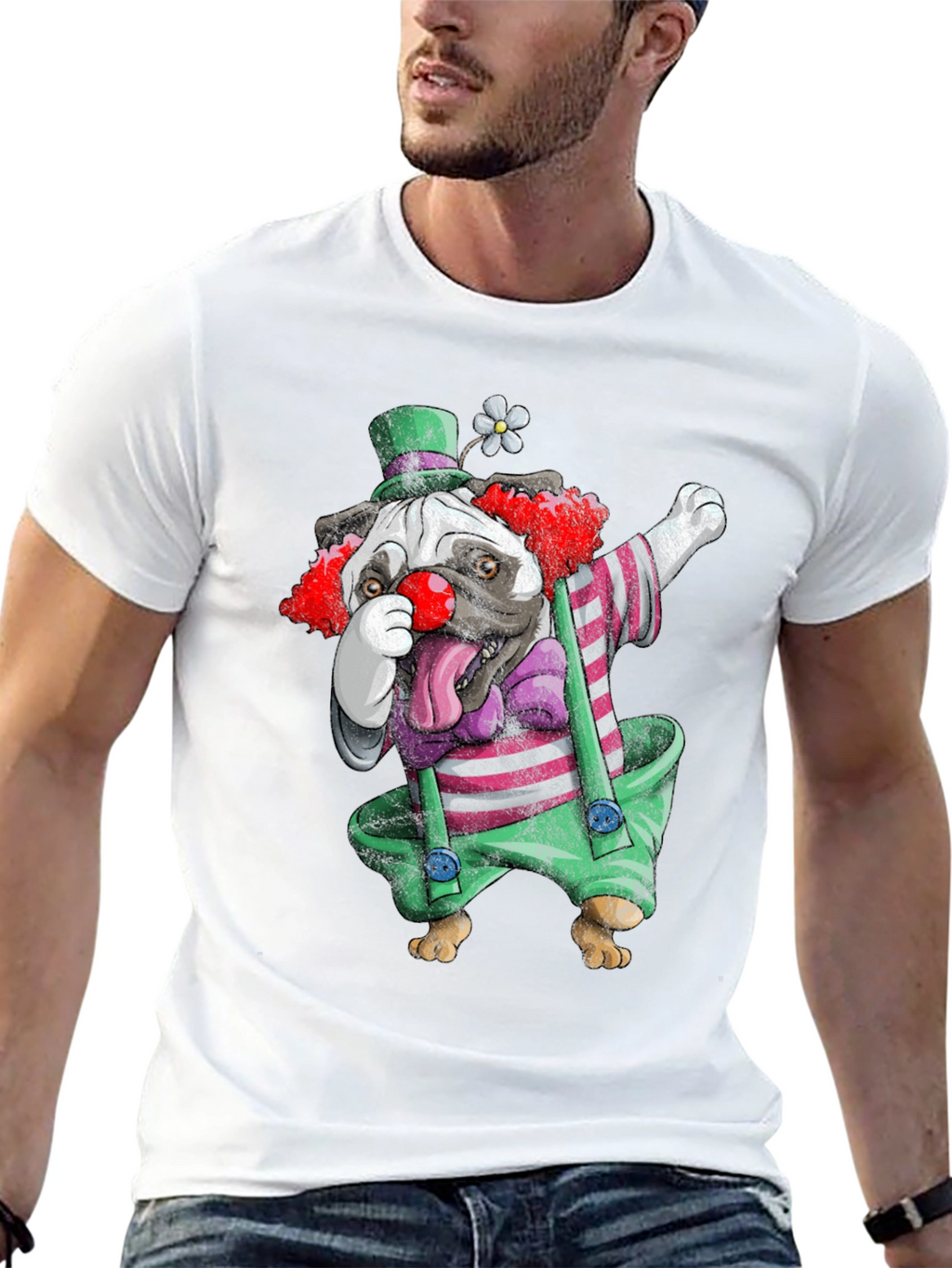Clown Pug T-Shirt: Fun & Unique Graphic Tee