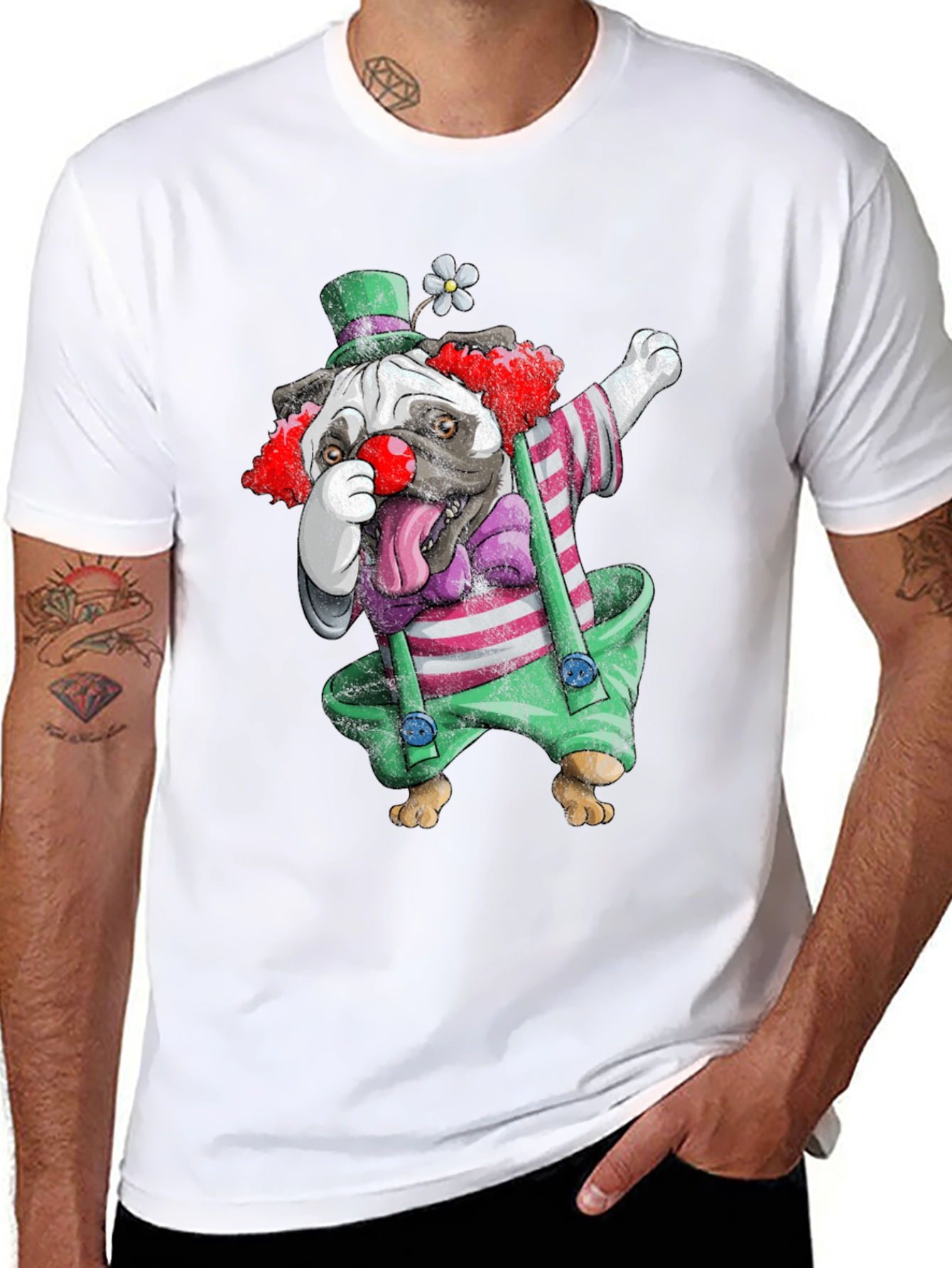 Clown Pug T-Shirt: Fun & Unique Graphic Tee