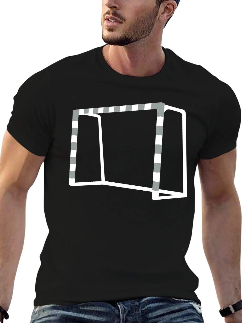 Goal Graphic Tee - Black Cotton Blend T-Shirt