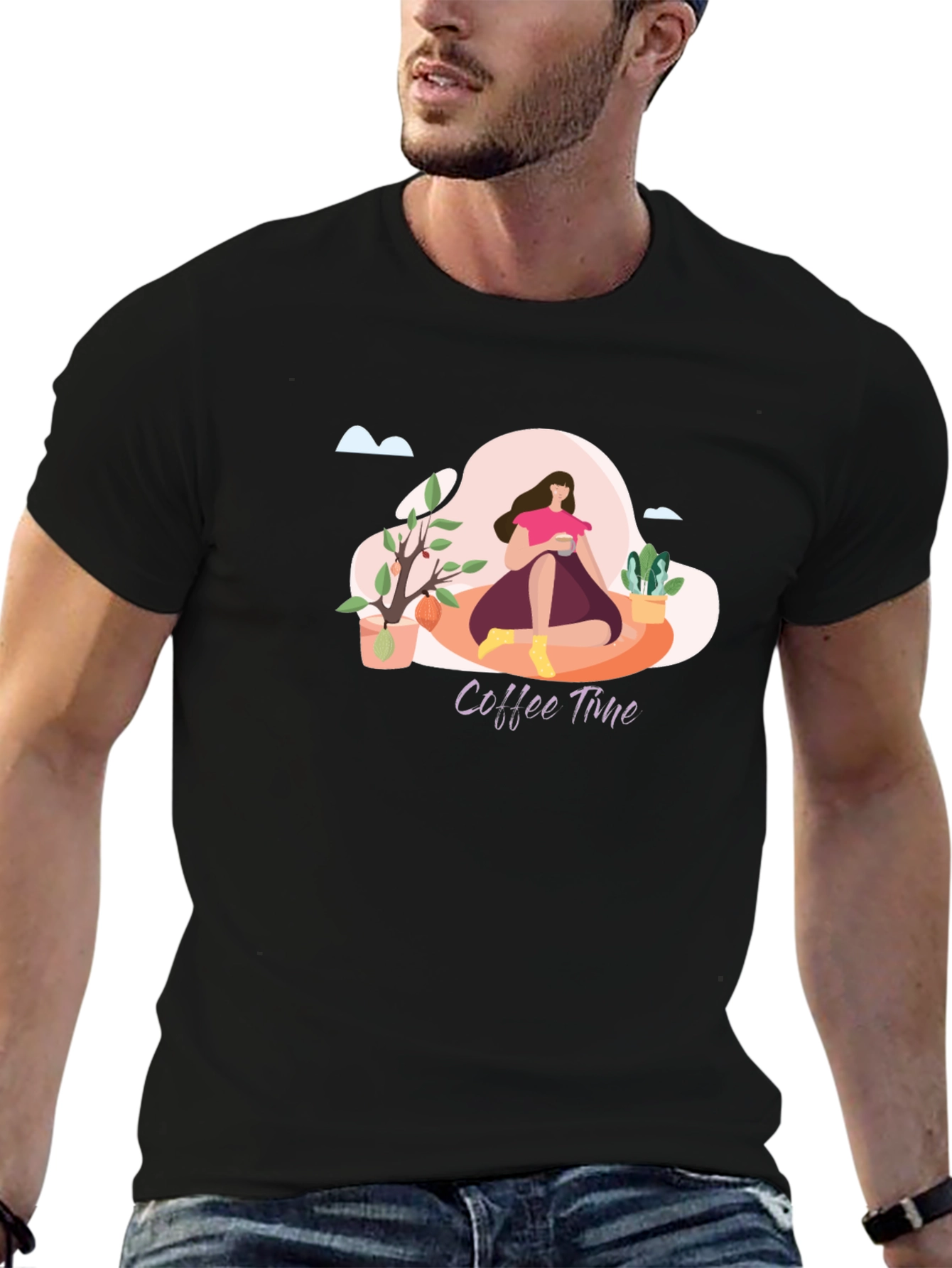 Coffee Time Graphic T-Shirt - Relaxed Fit