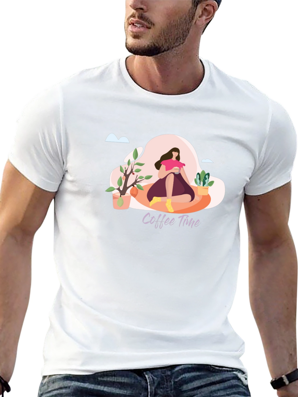 Coffee Time Graphic T-Shirt - Relaxed Fit