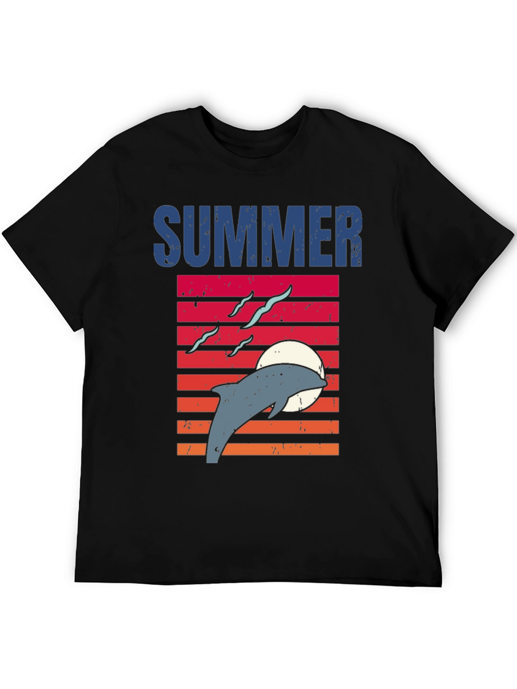 Summer Dolphin Sunset Graphic T-Shirt