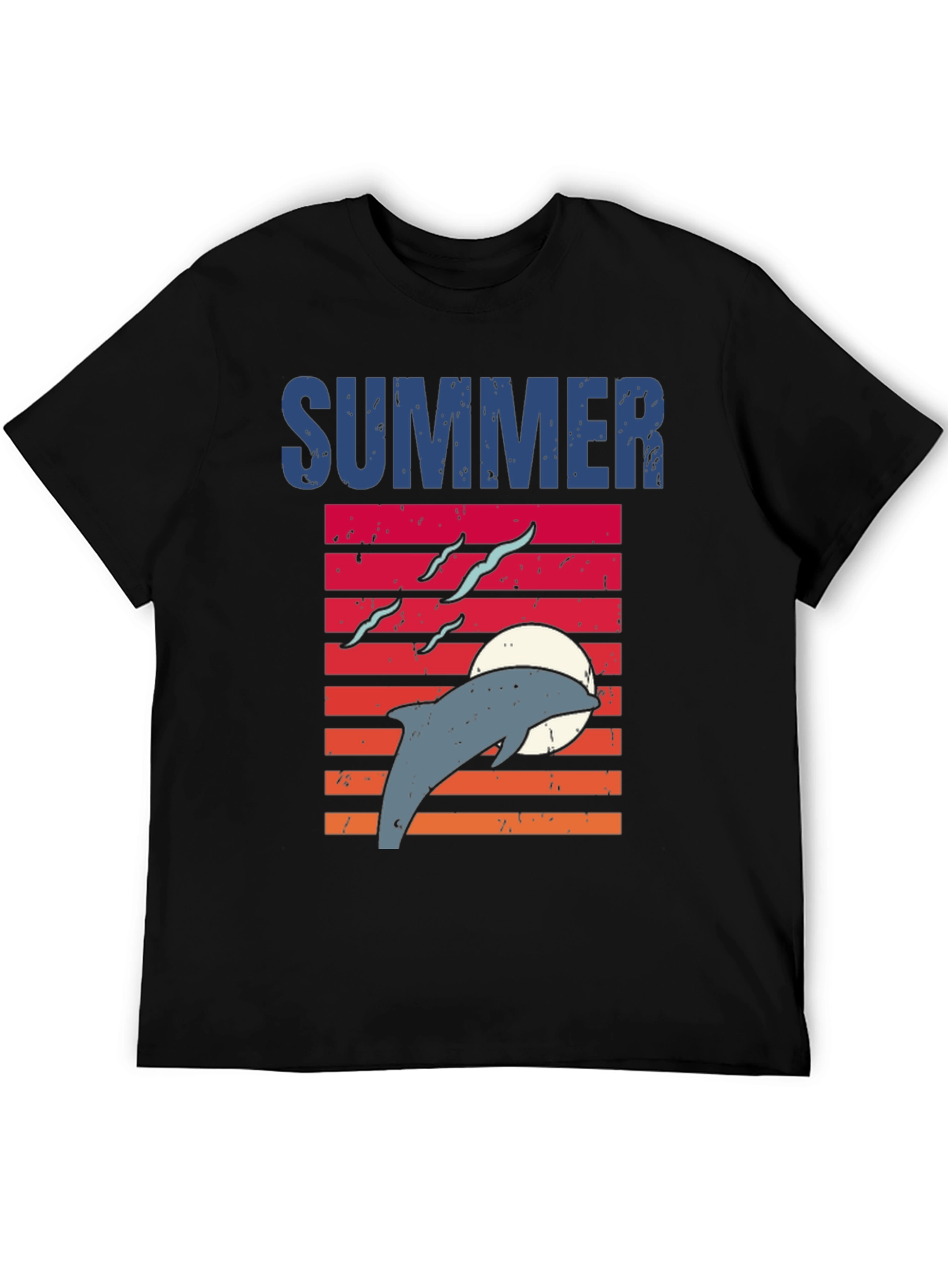 Summer Dolphin Sunset Graphic T-Shirt