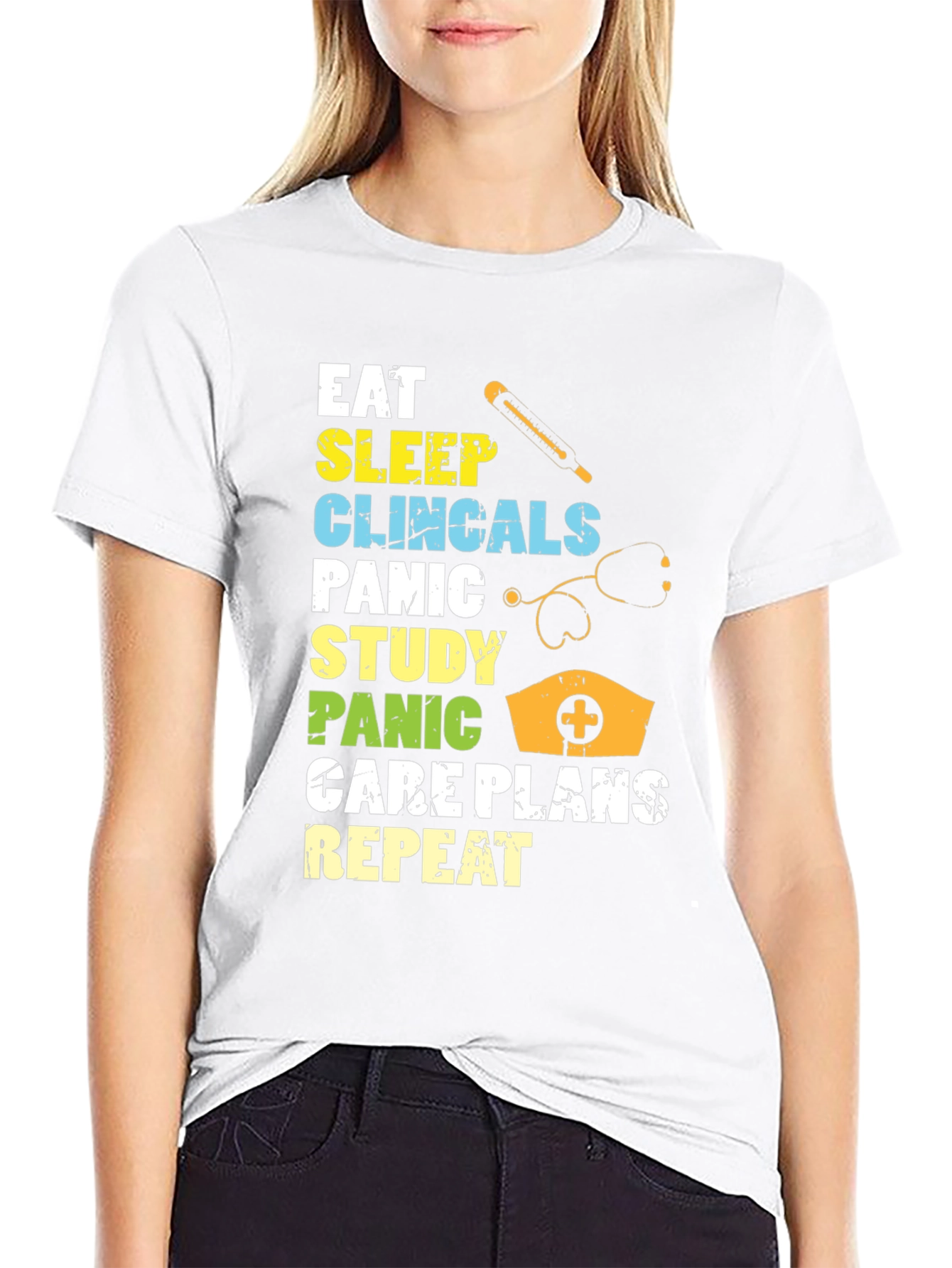 Eat Sleep Clinicals Repeat Graphic T-Shirt