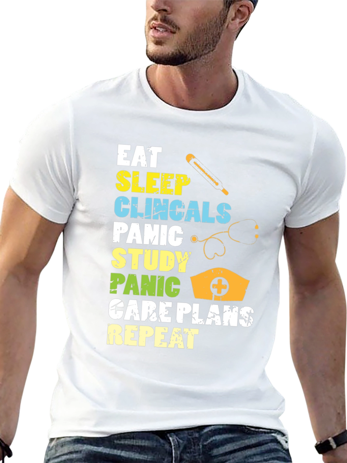 Eat Sleep Clinicals Repeat Graphic T-Shirt