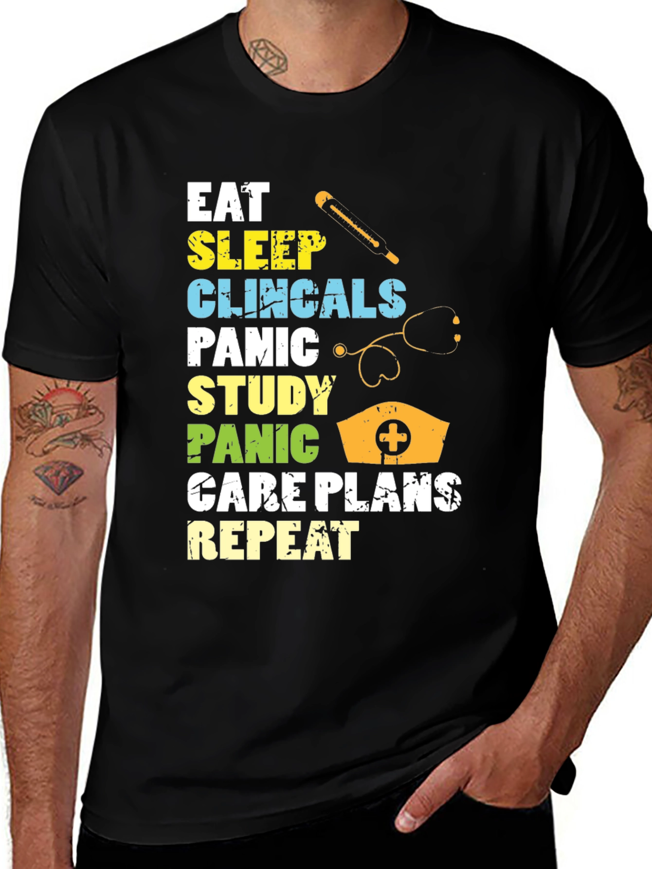 Eat Sleep Clinicals Repeat Graphic T-Shirt