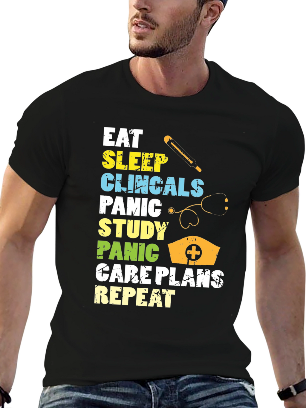 Eat Sleep Clinicals Repeat Graphic T-Shirt