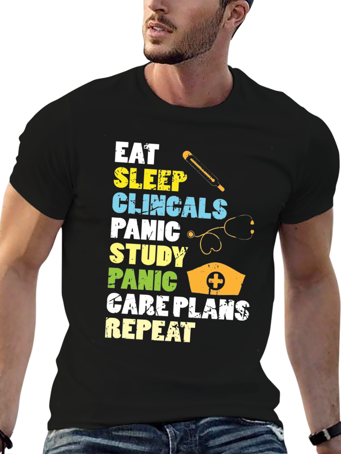Eat Sleep Clinicals Repeat Graphic T-Shirt