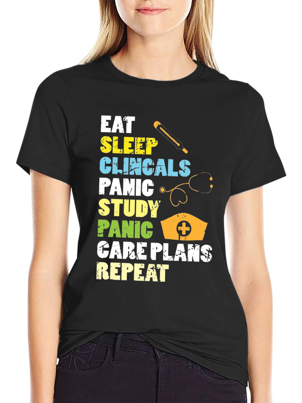 Eat Sleep Clinicals Repeat Graphic T-Shirt