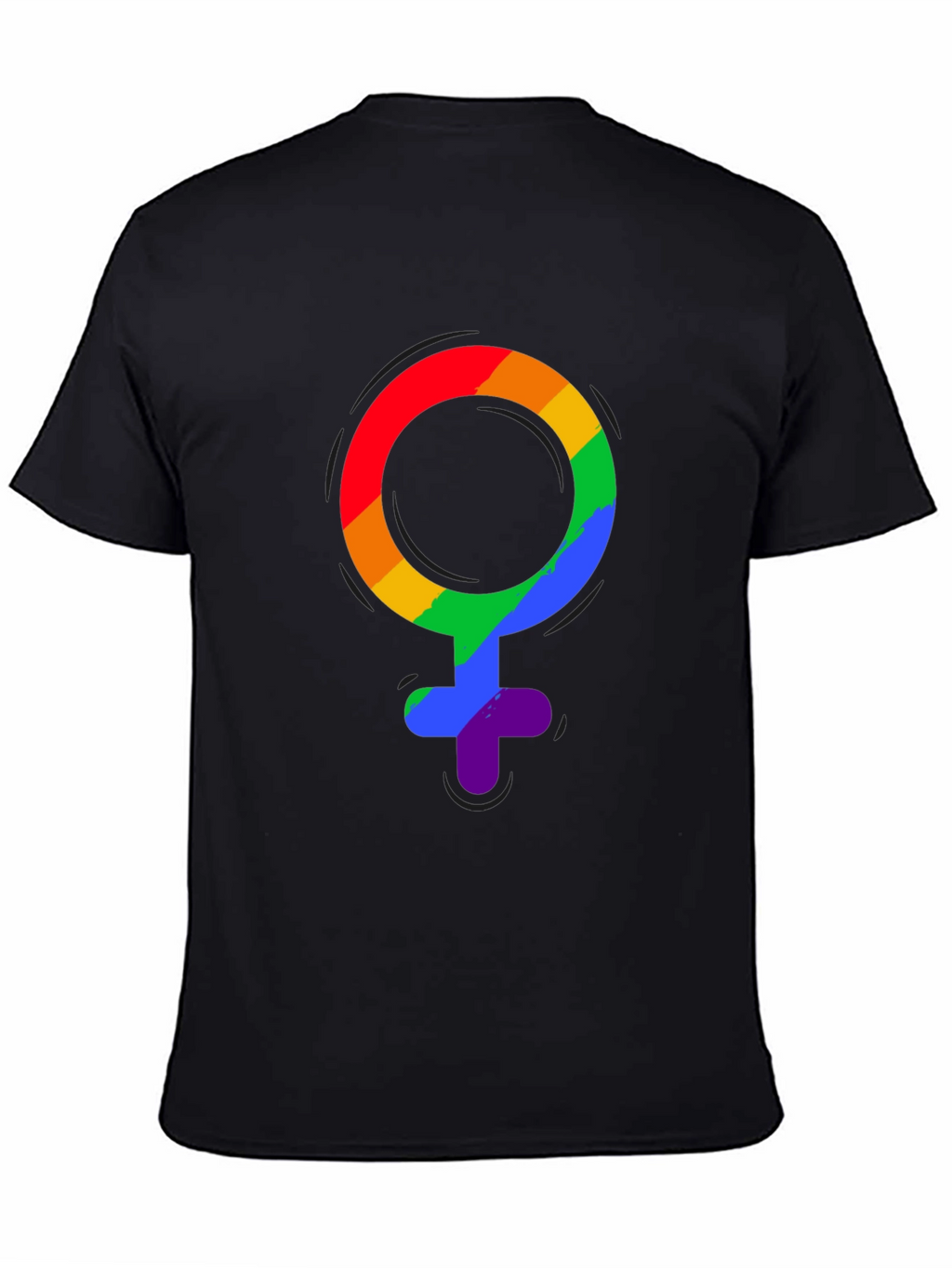 LGBT Pride Rainbow Venus Symbol Black T-Shirt