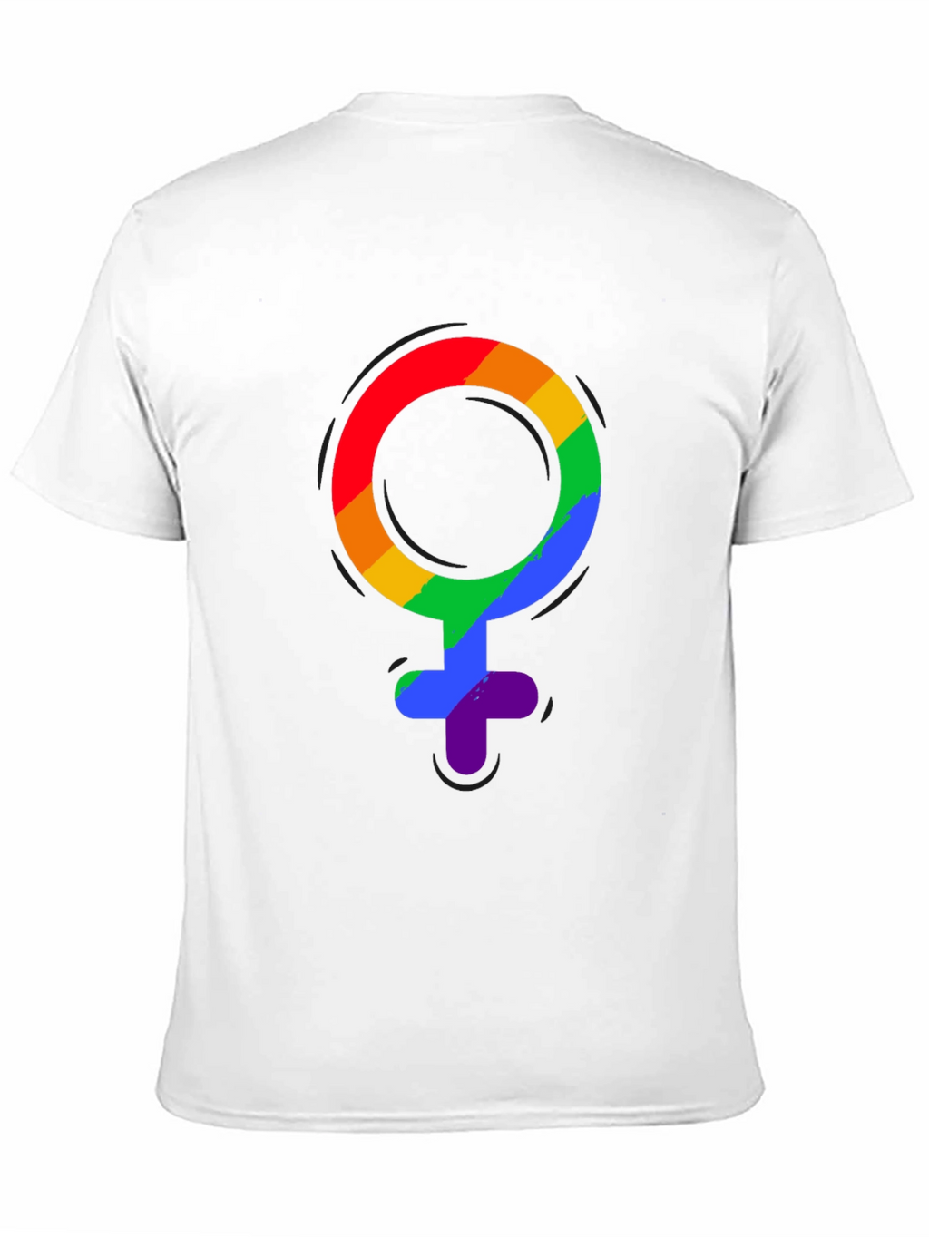 LGBT Pride Rainbow Venus Symbol Black T-Shirt