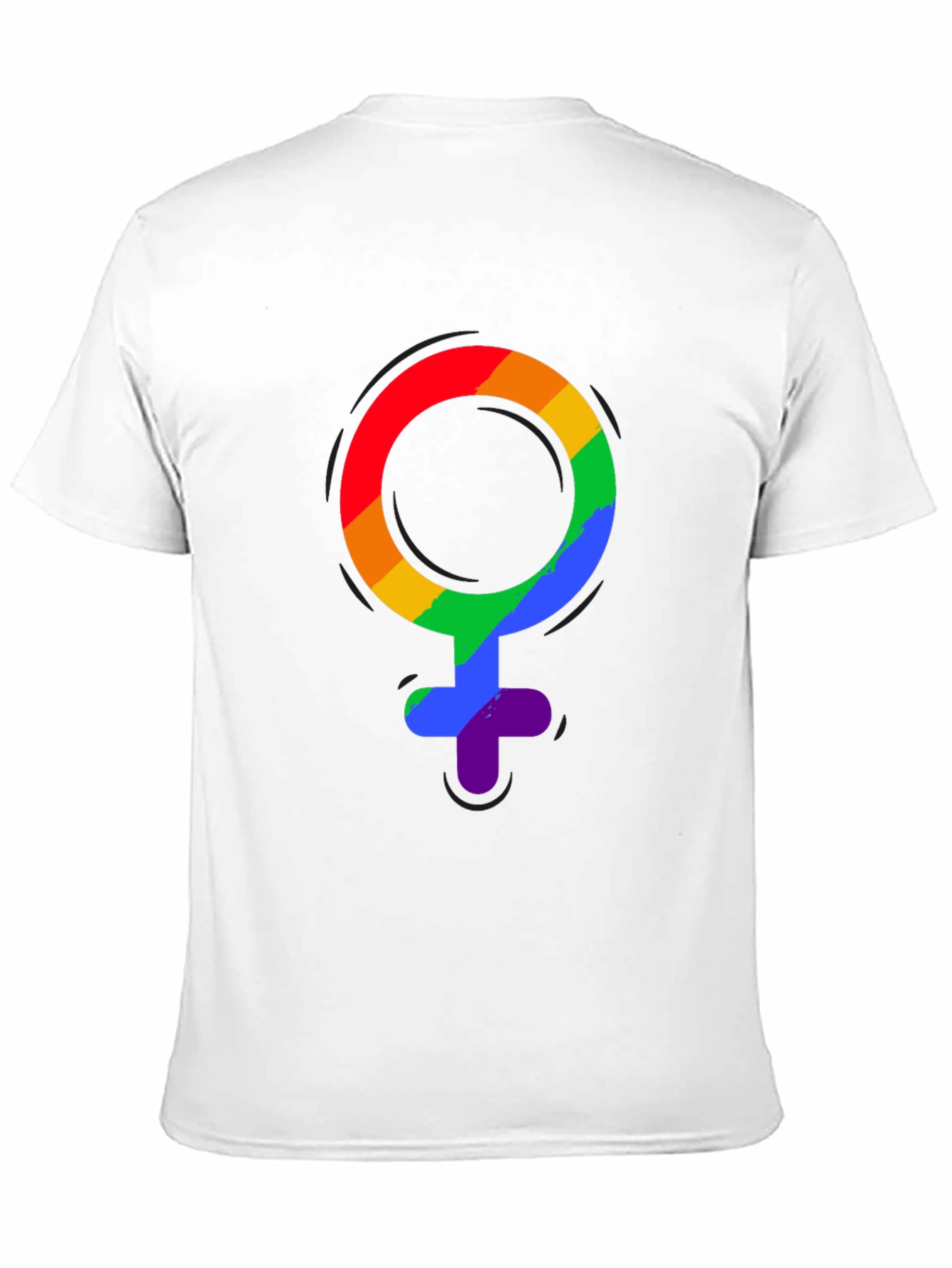 LGBT Pride Rainbow Venus Symbol Black T-Shirt