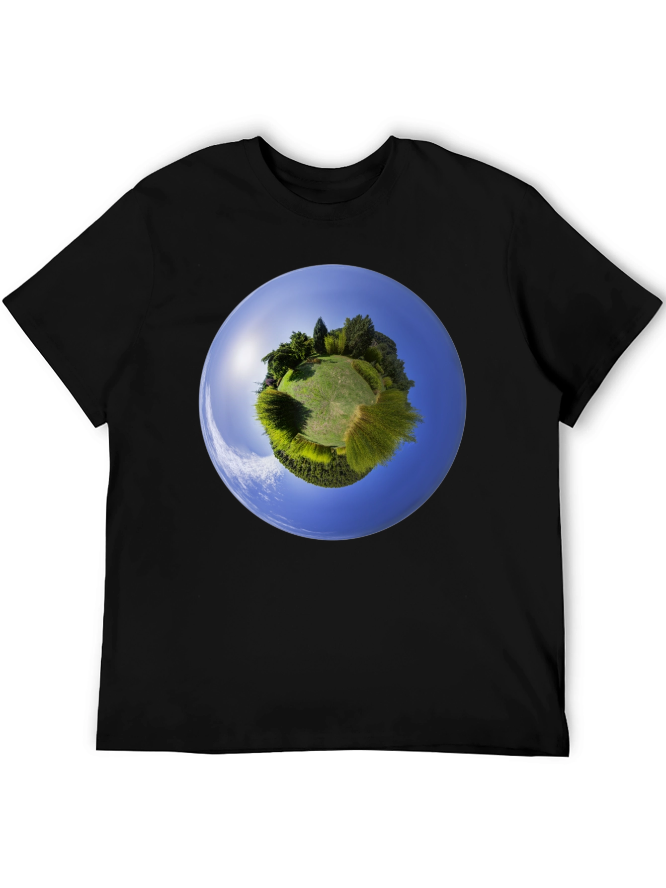 Planet Earth Graphic Tee - Round Neck Cotton Shirt