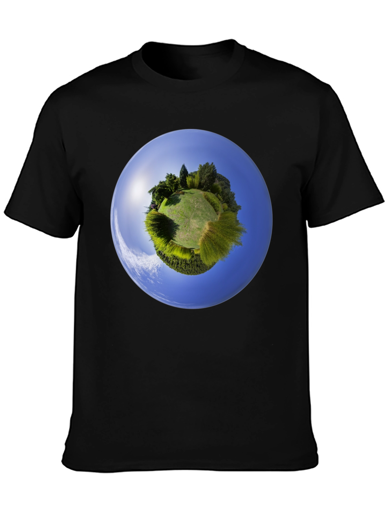 Planet Earth Graphic Tee - Round Neck Cotton Shirt