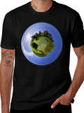 Planet Earth Graphic Tee - Round Neck Cotton Shirt