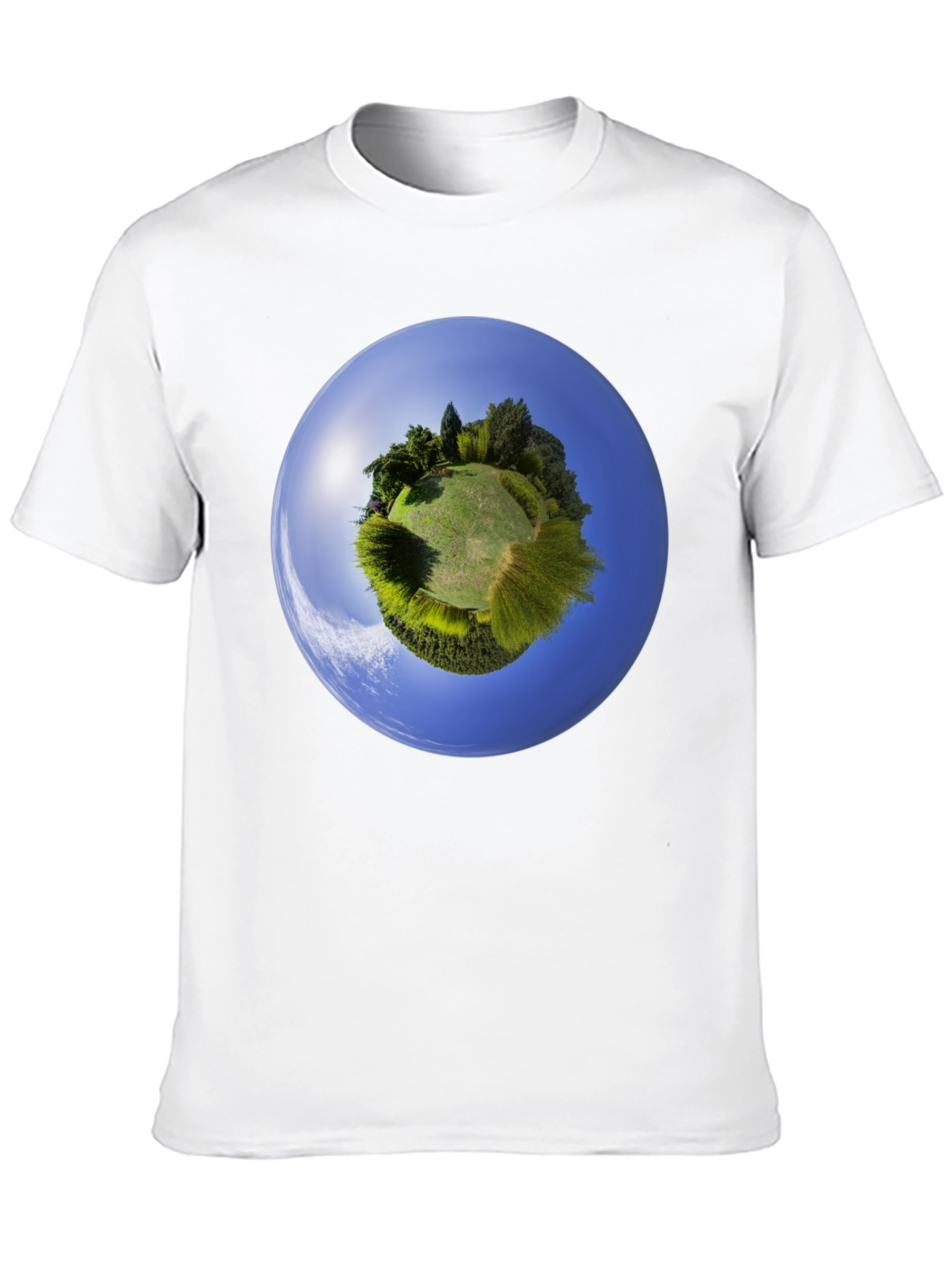 Planet Earth Graphic Tee - Round Neck Cotton Shirt