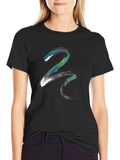 Abstract Paint Stroke Graphic Tee - Black