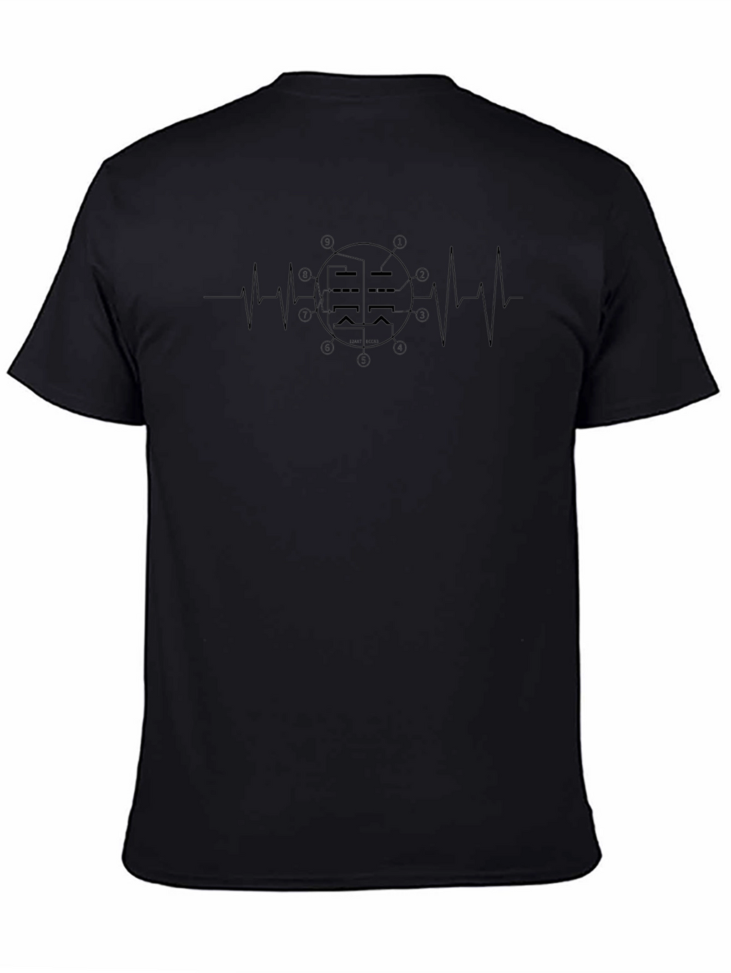 Heartbeat Tube T-Shirt - Black Graphic Tee