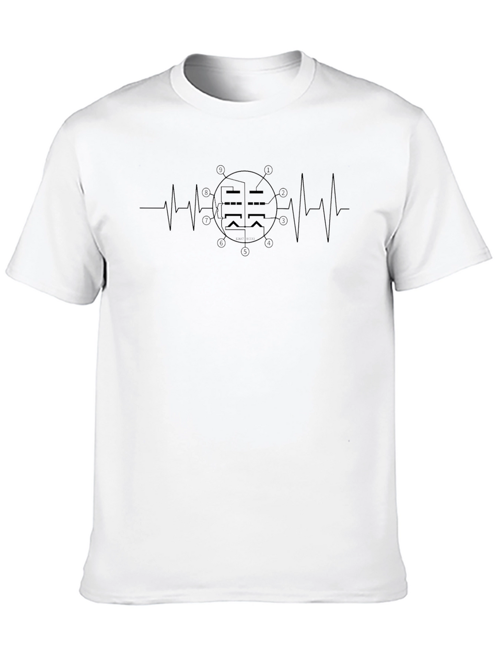 Heartbeat Tube T-Shirt - Black Graphic Tee