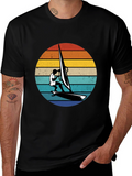 Retro Windsurfer Graphic Tee - Black