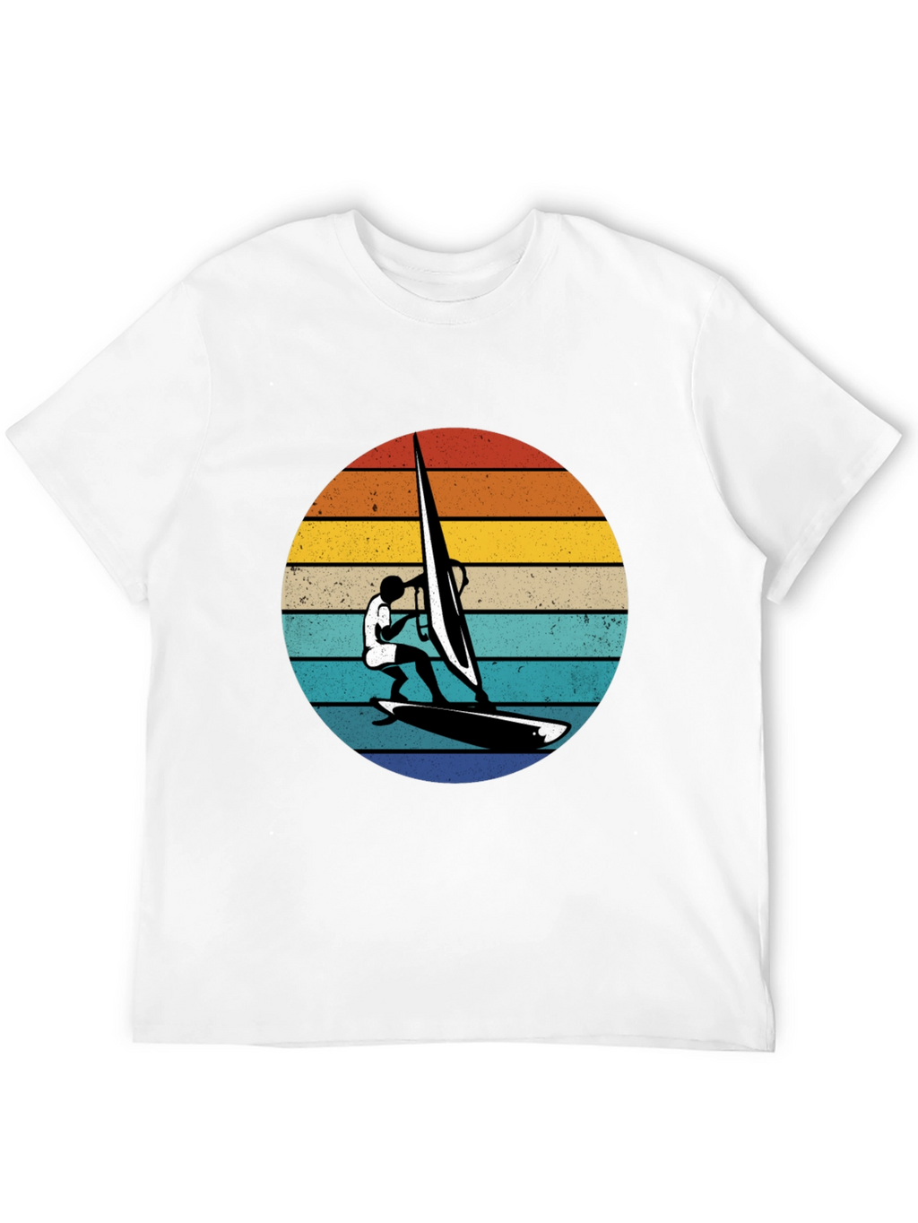 Retro Windsurfer Graphic Tee - Black