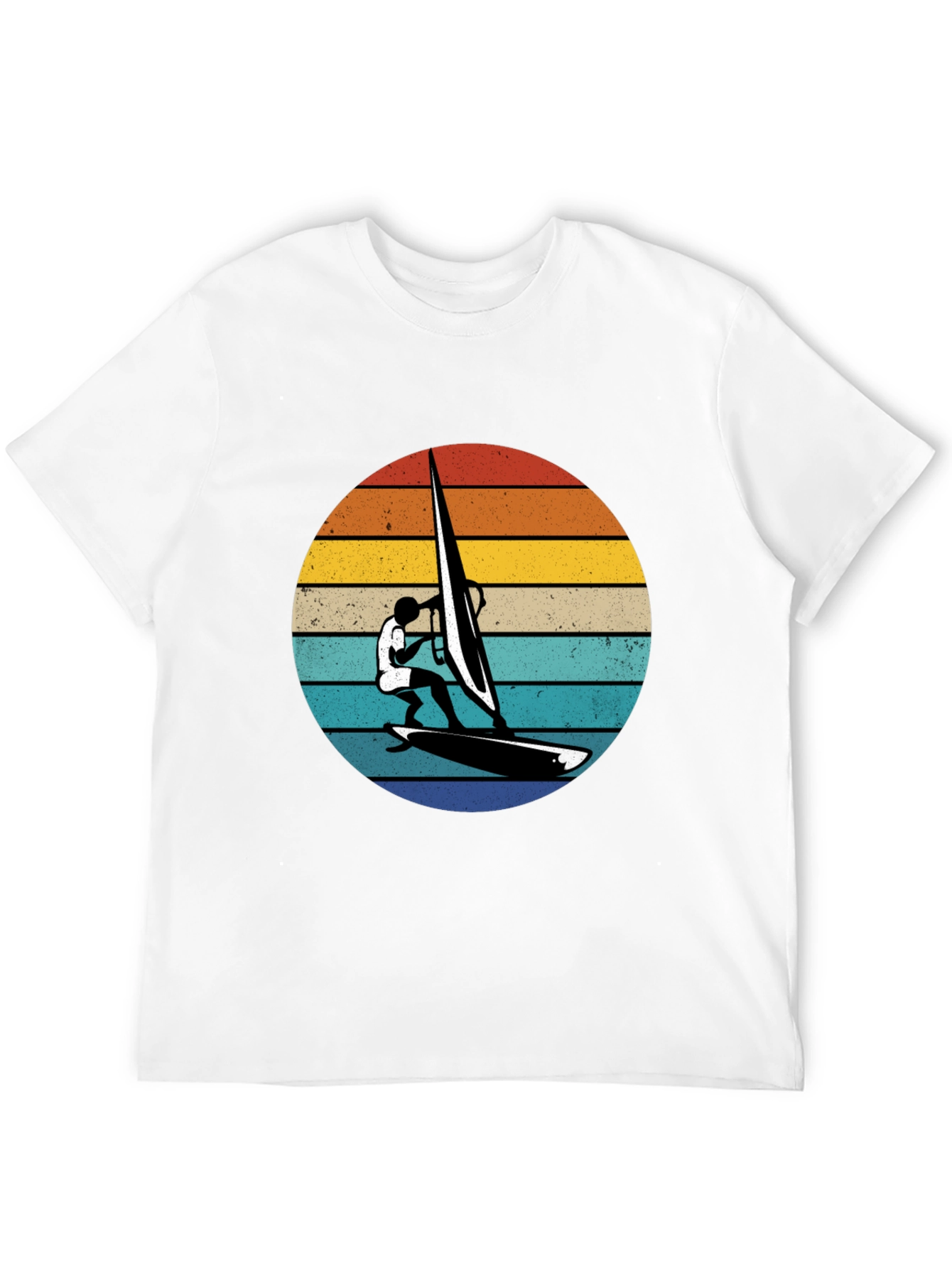 Retro Windsurfer Graphic Tee - Black