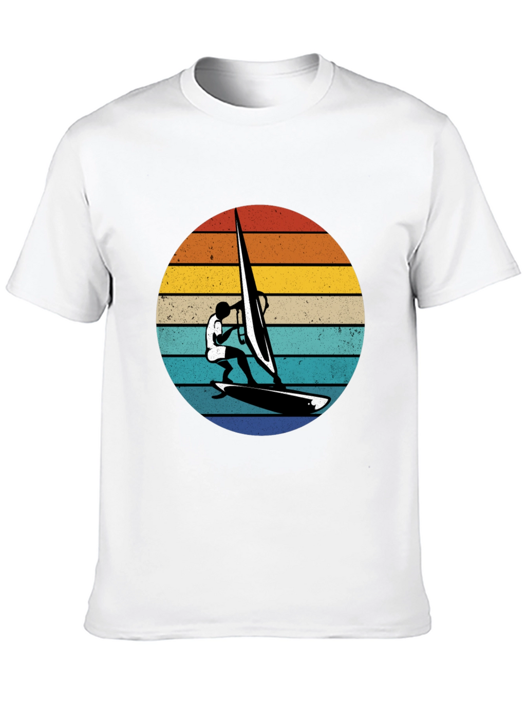 Retro Windsurfer Graphic Tee - Black