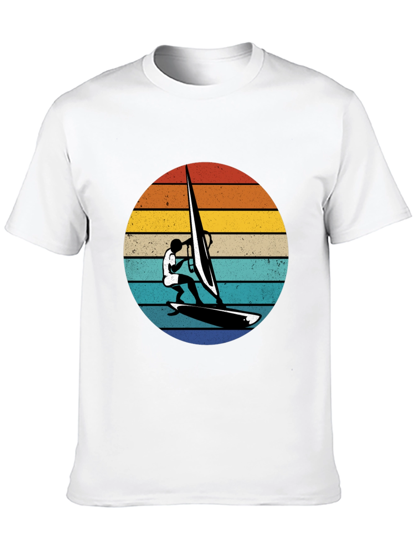 Retro Windsurfer Graphic Tee - Black