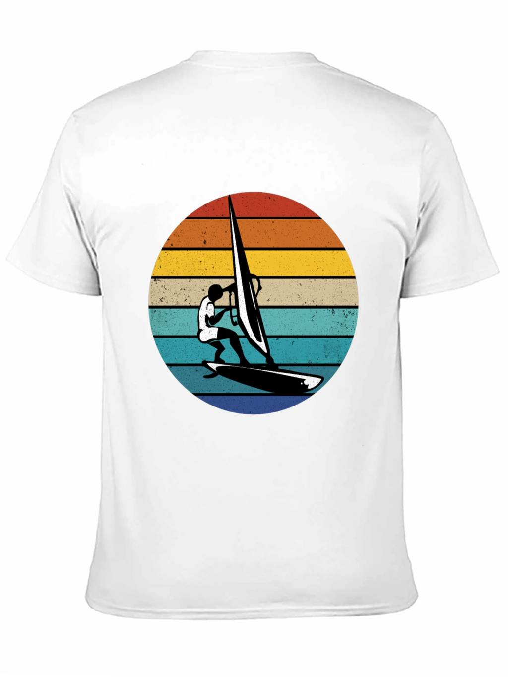 Retro Windsurfer Graphic Tee - Black