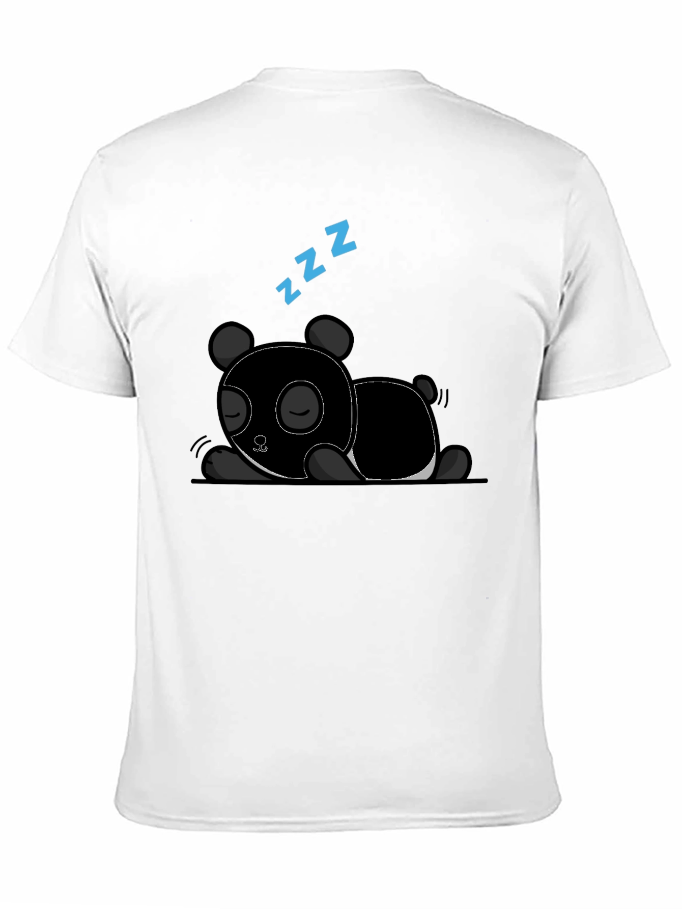 Sleeping Panda Graphic Tee - Black Cotton T-Shirt