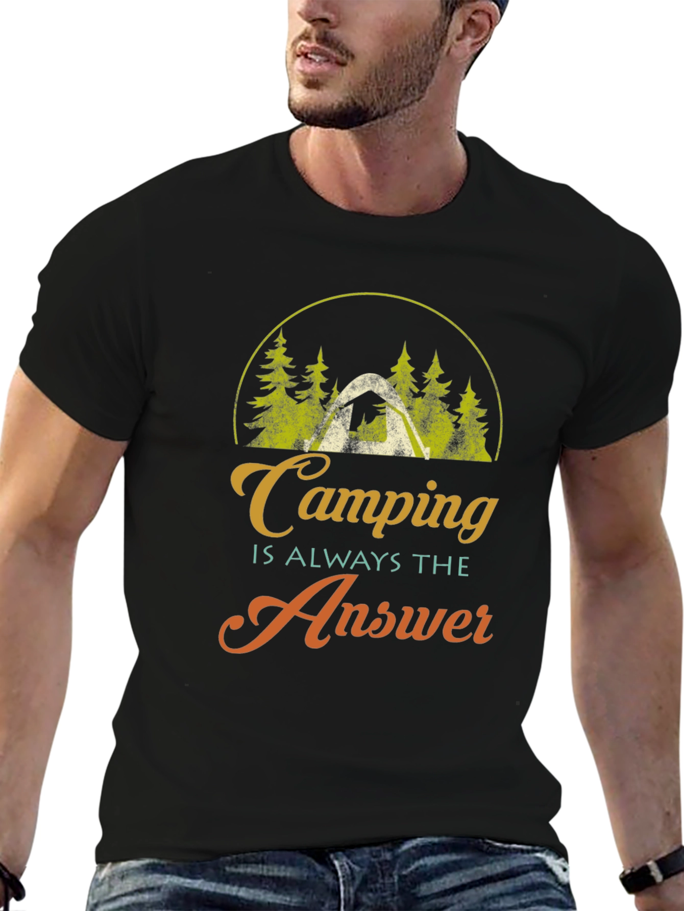 Camping is Always the Answer Graphic T-Shirt