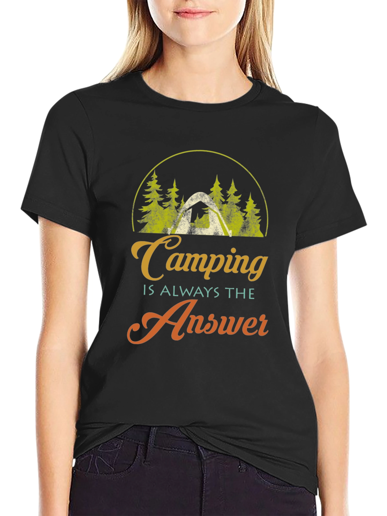 Camping is Always the Answer Graphic T-Shirt