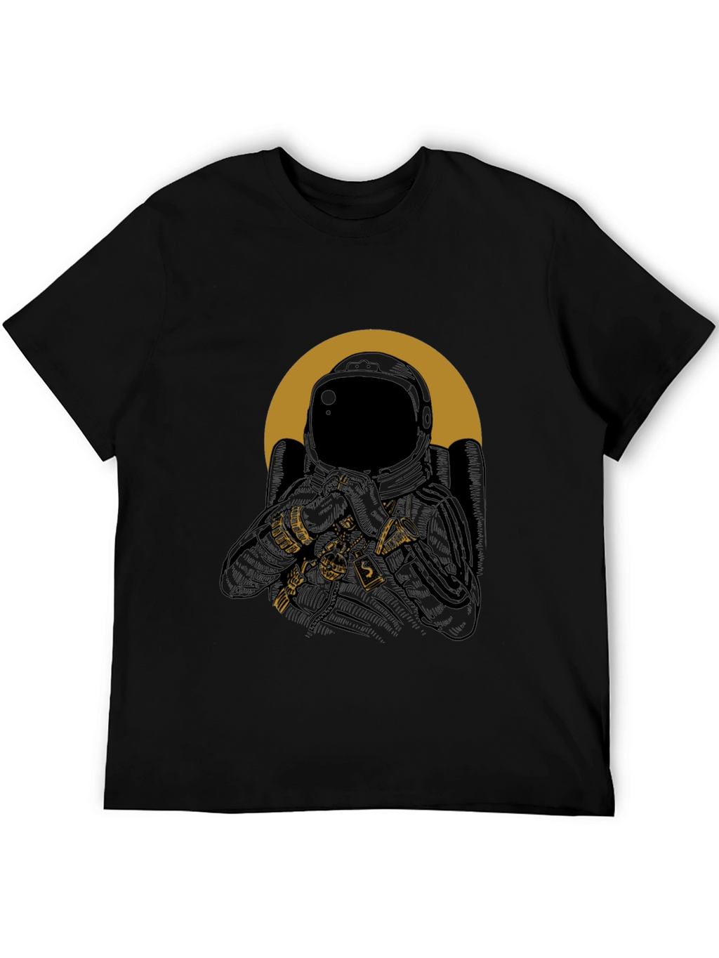 Astronaut Graphic Tee - Black Cotton Blend