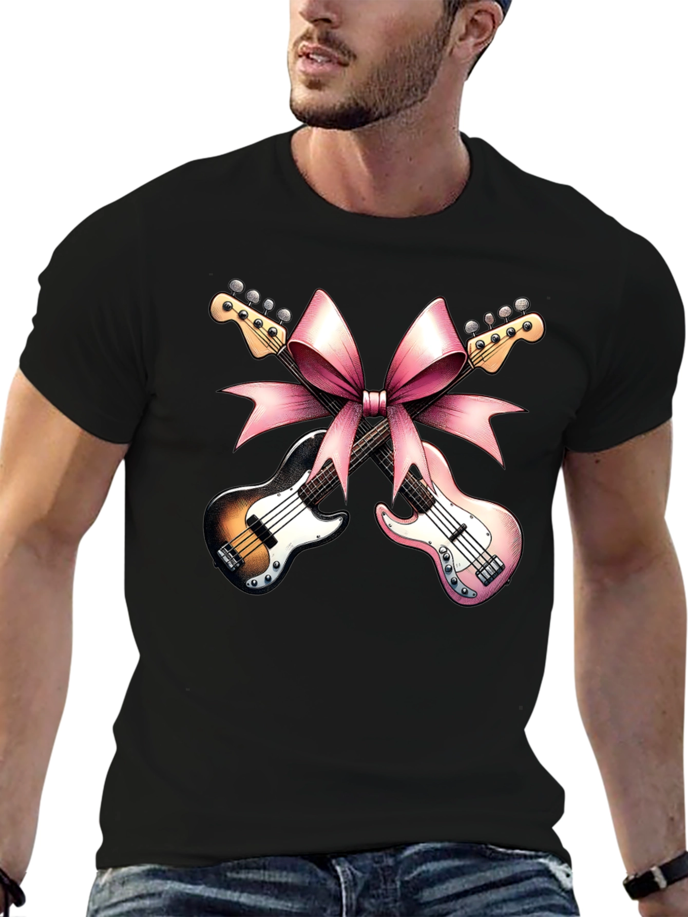 Guitar Bow Tee - Music Gift