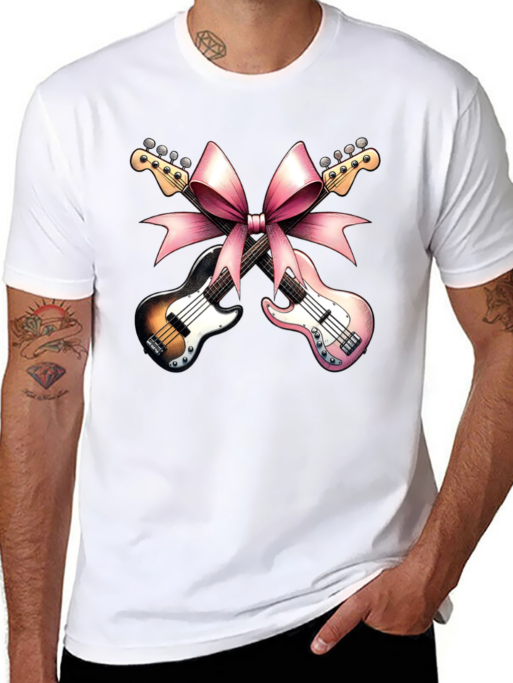 Guitar Bow Tee - Music Gift