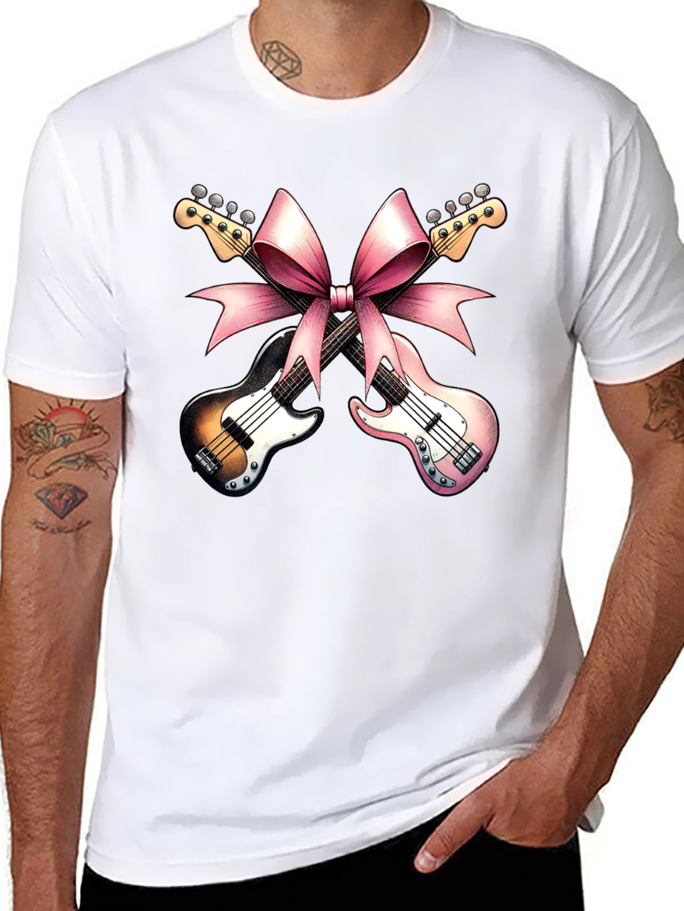 Guitar Bow Tee - Music Gift