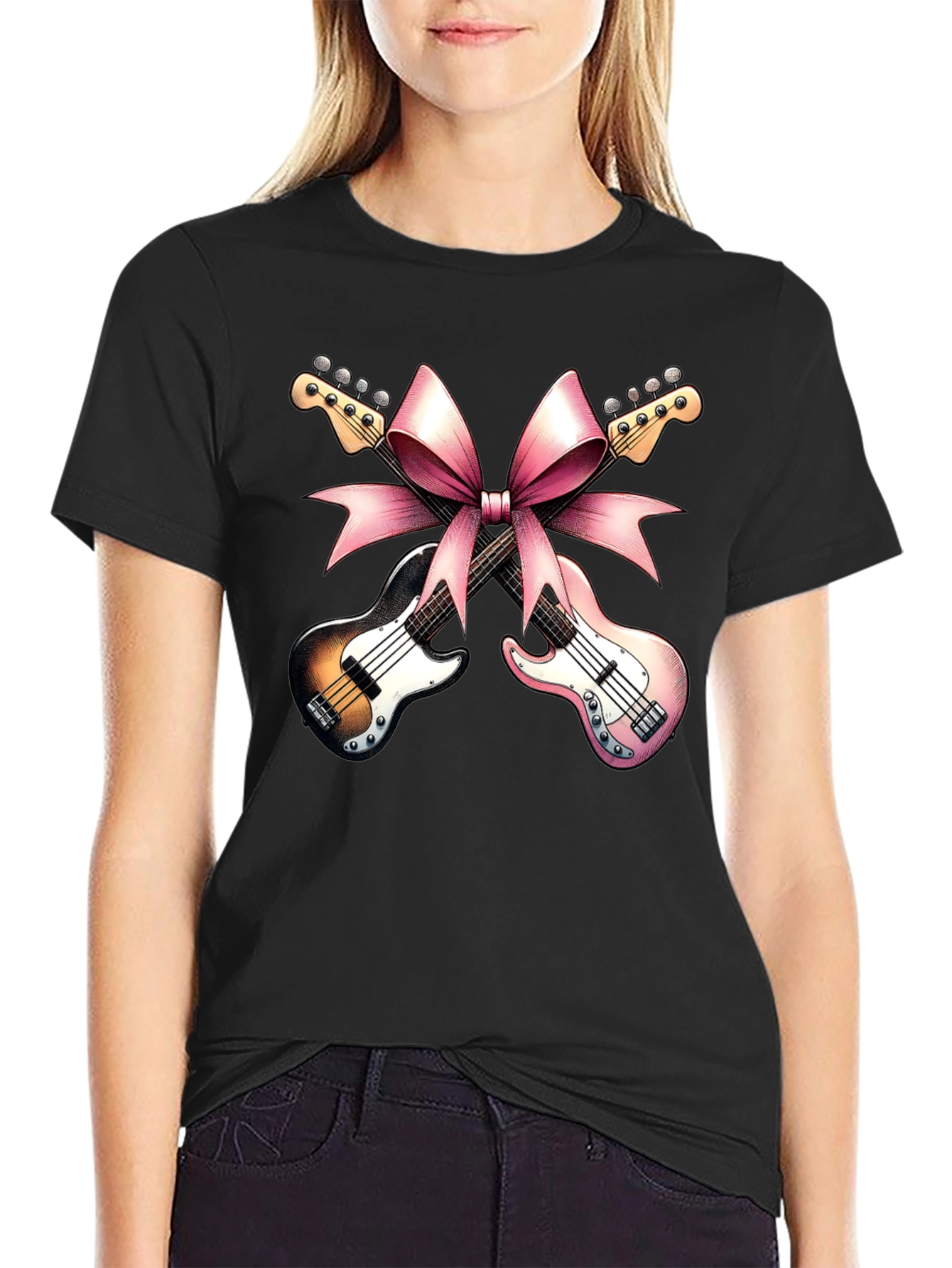 Guitar Bow Tee - Music Gift