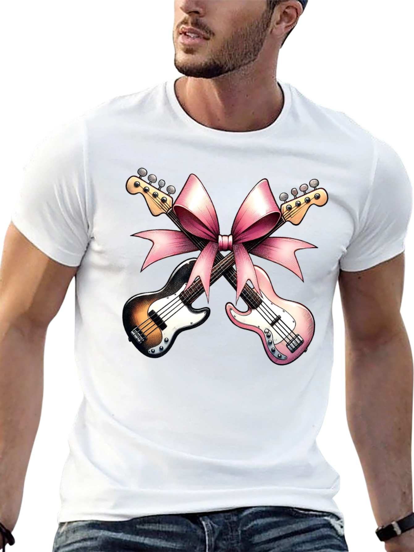 Guitar Bow Tee - Music Gift