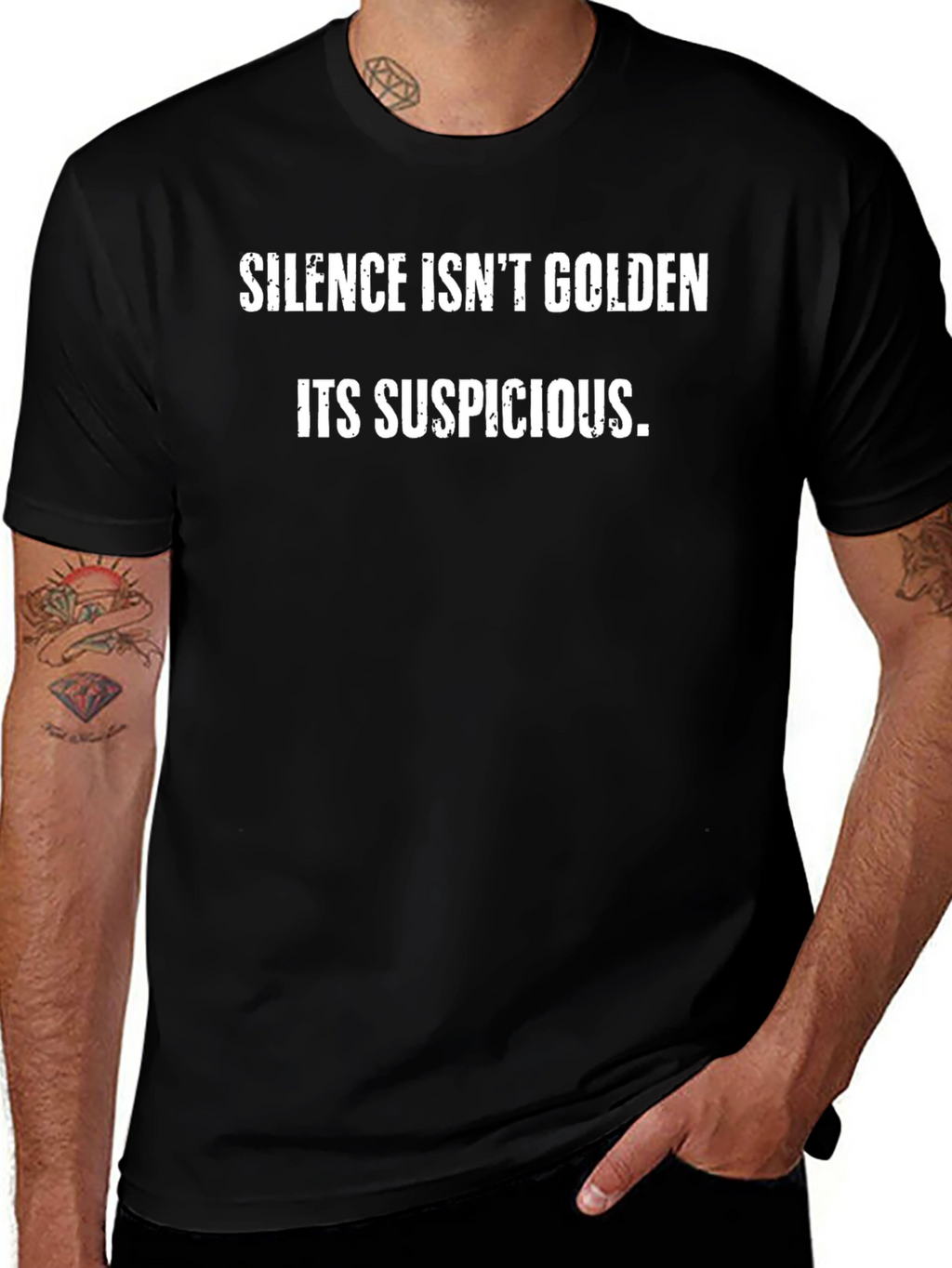 Silence Isnt Golden Mens Black Tee