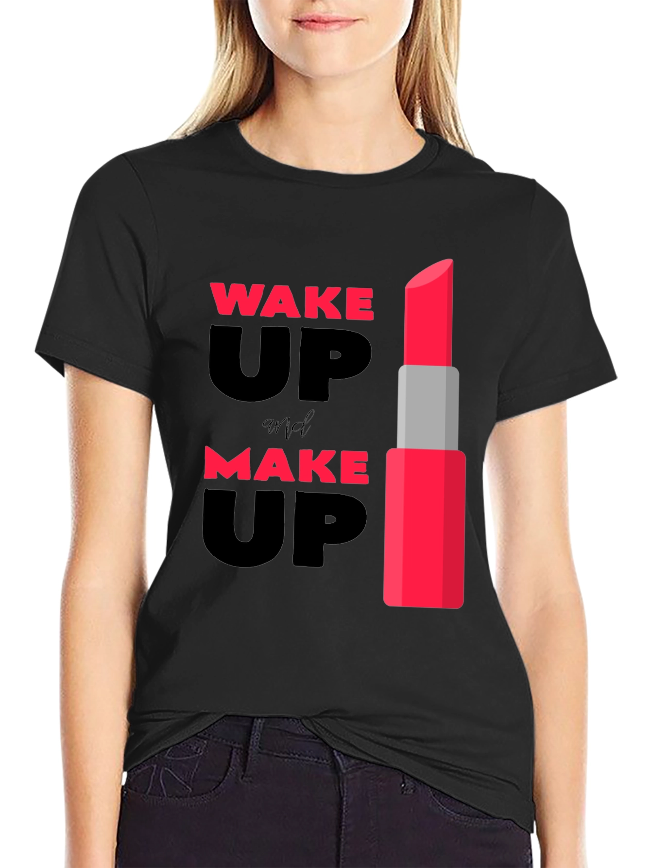 Wake Up & Make Up Lipstick Graphic Tee