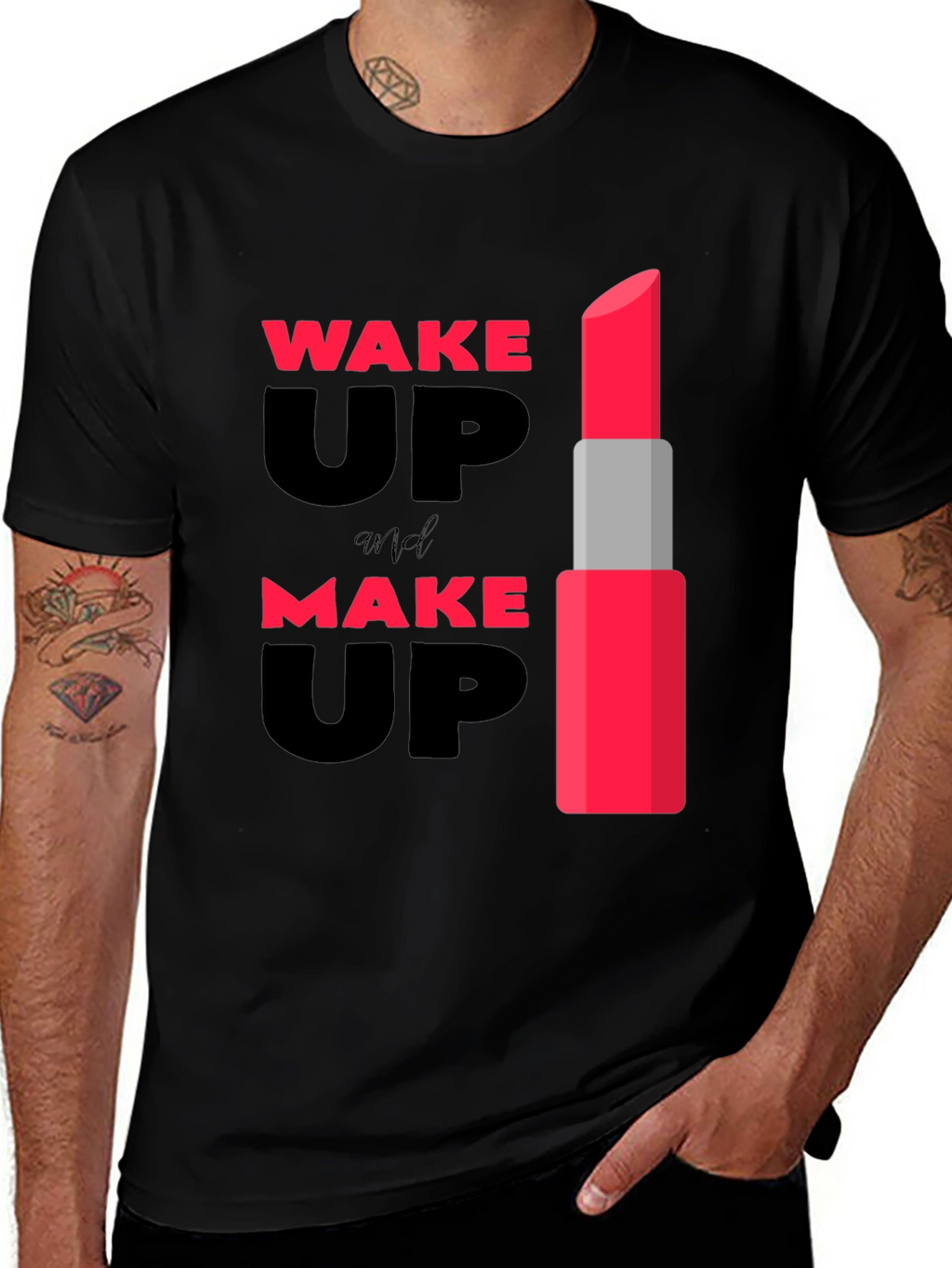 Wake Up & Make Up Lipstick Graphic Tee