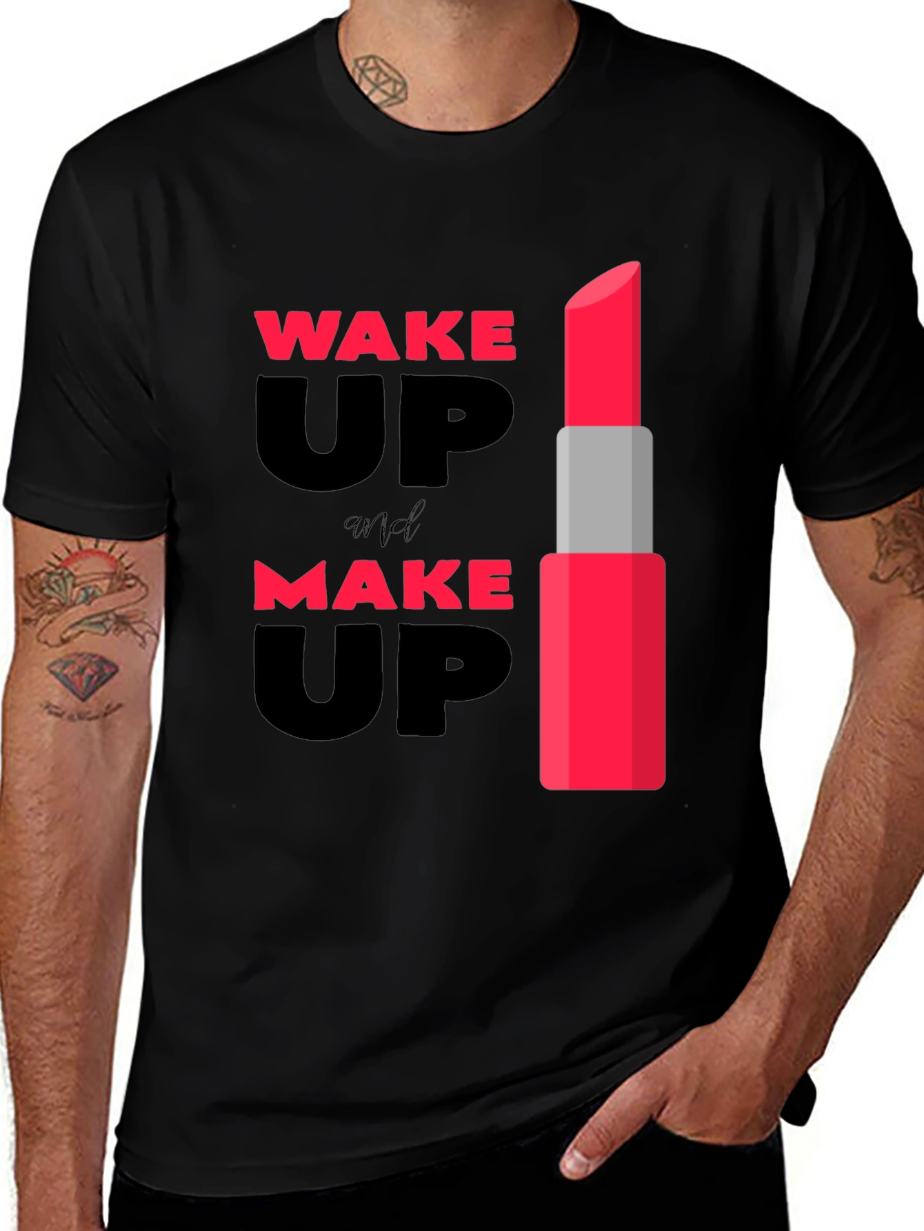 Wake Up & Make Up Lipstick Graphic Tee