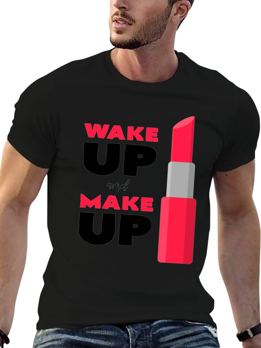 Wake Up & Make Up Lipstick Graphic Tee
