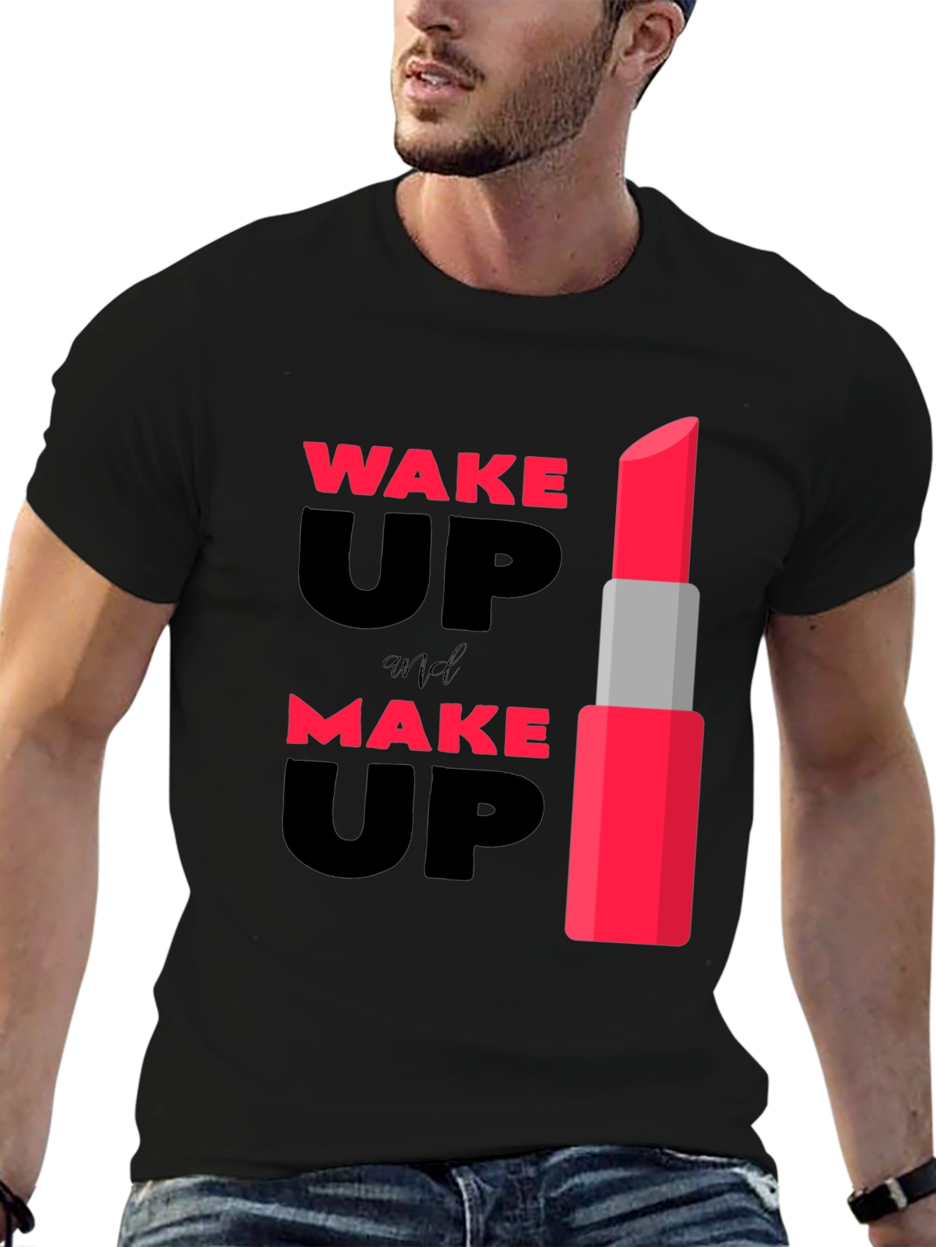 Wake Up & Make Up Lipstick Graphic Tee
