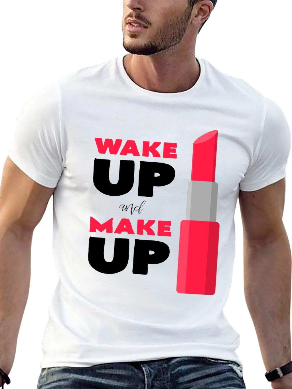 Wake Up & Make Up Lipstick Graphic Tee