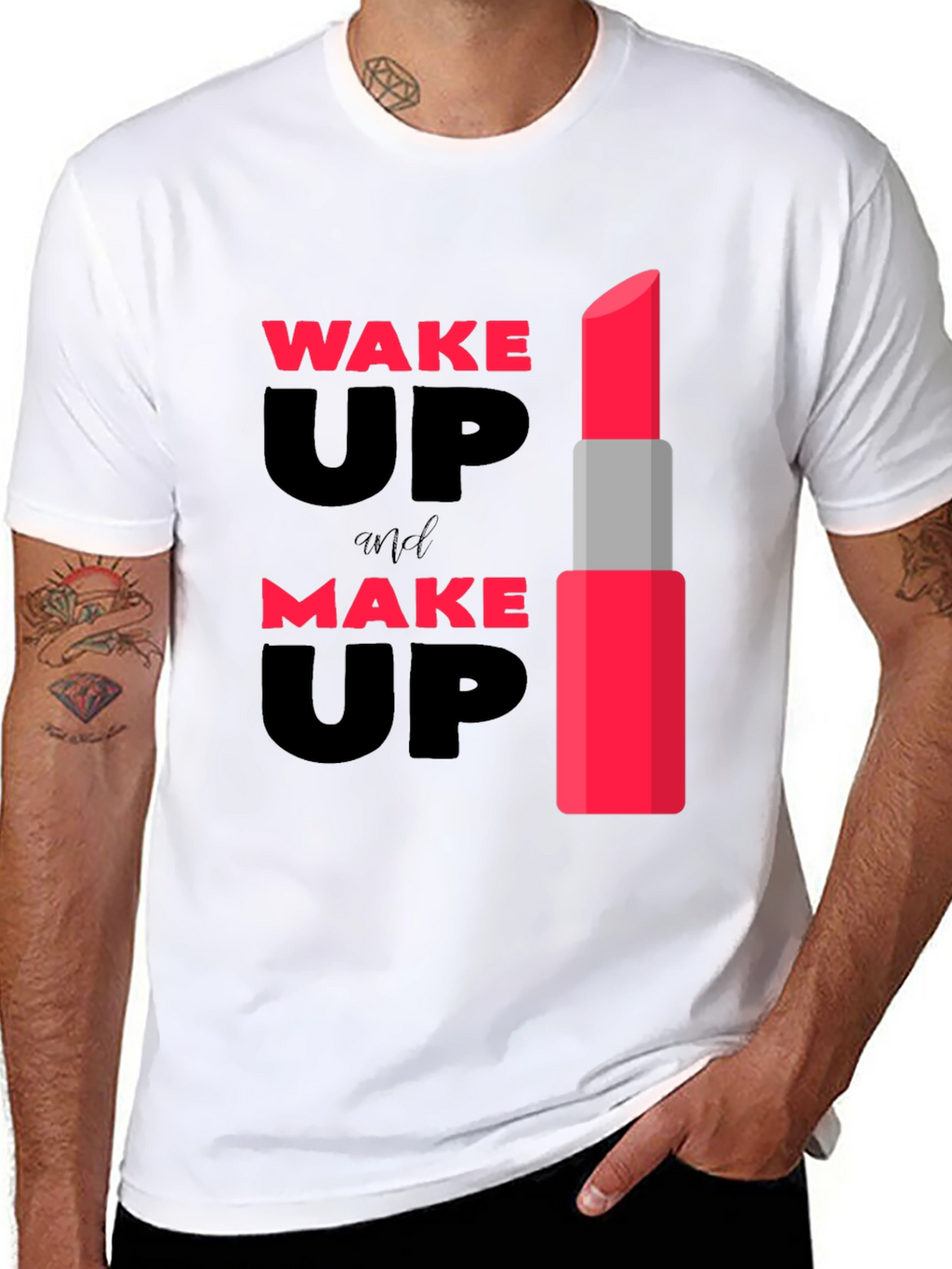 Wake Up & Make Up Lipstick Graphic Tee