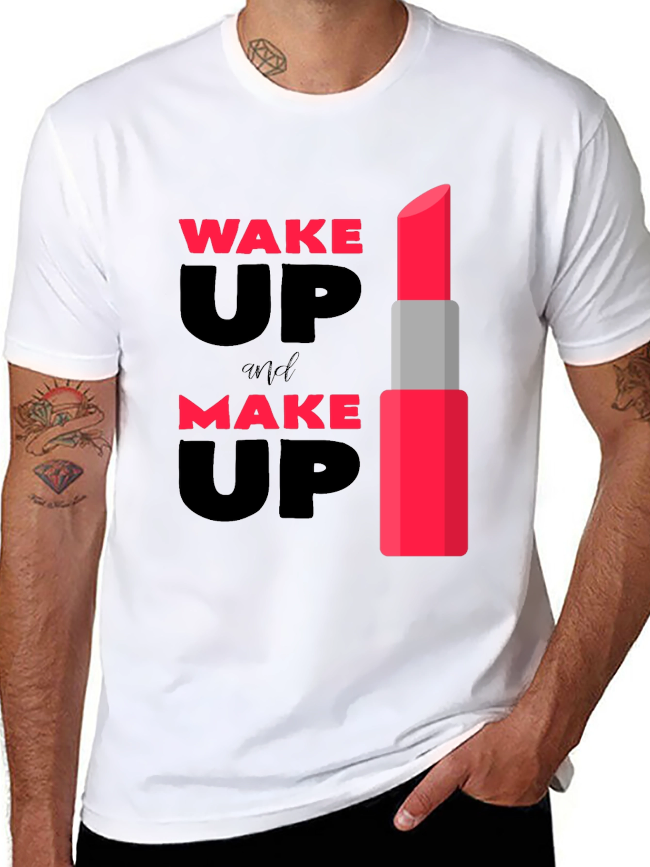 Wake Up & Make Up Lipstick Graphic Tee